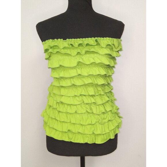 Hollister Junior's Green Ruffle Tube Top Size Large - Picture 1 of 6